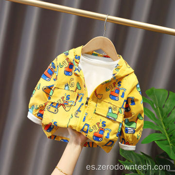 Sudadera con capucha impermeable acolchada con cremallera para niño de nailon